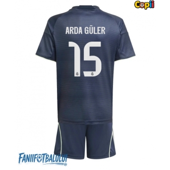 Real Madrid Arda Guler #15 Echipament de Fotbal Replică 2025-26 Copii Deplasare (+ Șorturi)